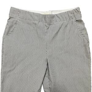 MAX STUDIO Cropped Pull On Seersucker Pants  High Rise Straight leg  SZ 6